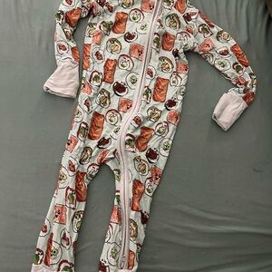Adorable Sushi Print Kids Footed bamboo Onesie